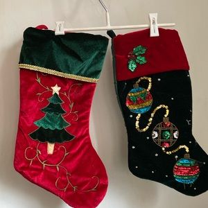 Zest Garden Christmas stockings 100% polyester velvety cotton 18” long 8” wide